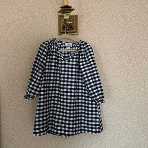Petit Plume Girl's Brushed Cotton Delphine Nightgown navy gingham